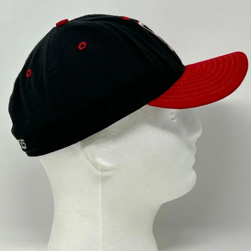 Vintage 90s Letter F Eagles Hat Cap Black New Era Made In USA Fitted 7 1/4